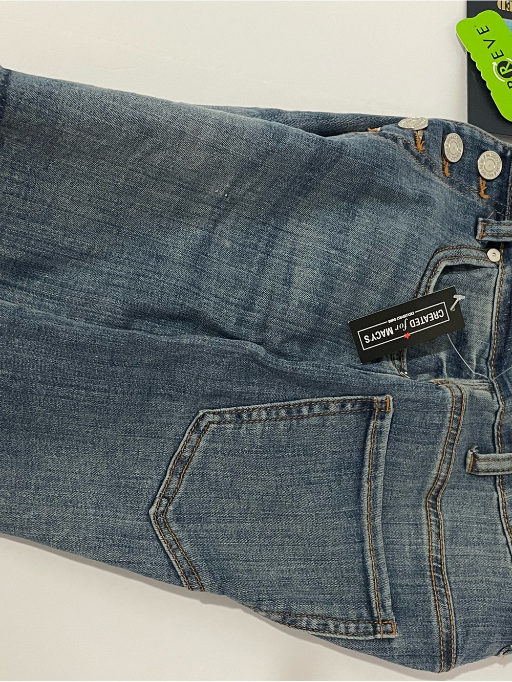 Indigo Rein Mid- Rise Distressed Blue Denim Shorts - Picture 12 of 12